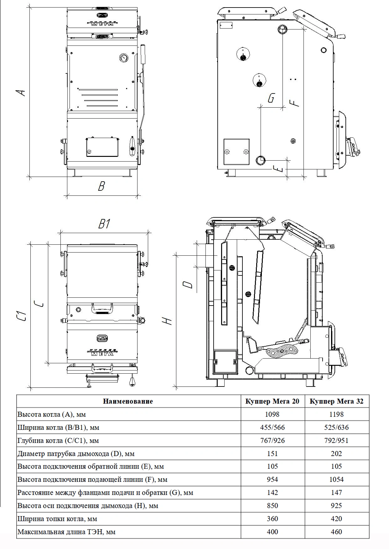 Дровяной котёл Куппер МЕГА-20 - Теплодар